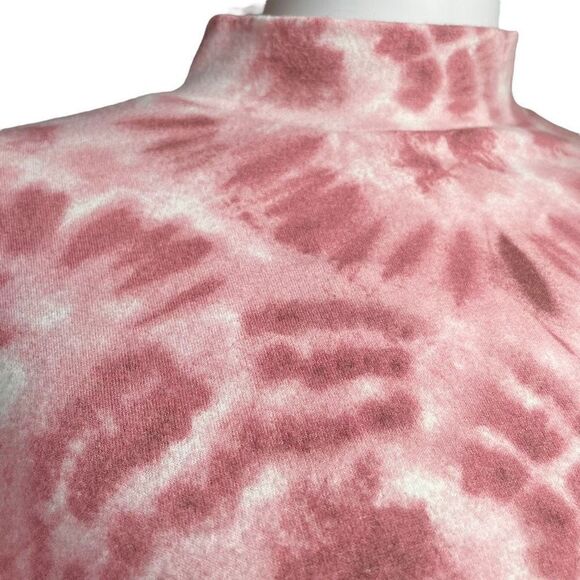 Meraki Women’s Medium Pink White Elastic Waist Pullover Sweater Turtleneck - Picture 3 of 10